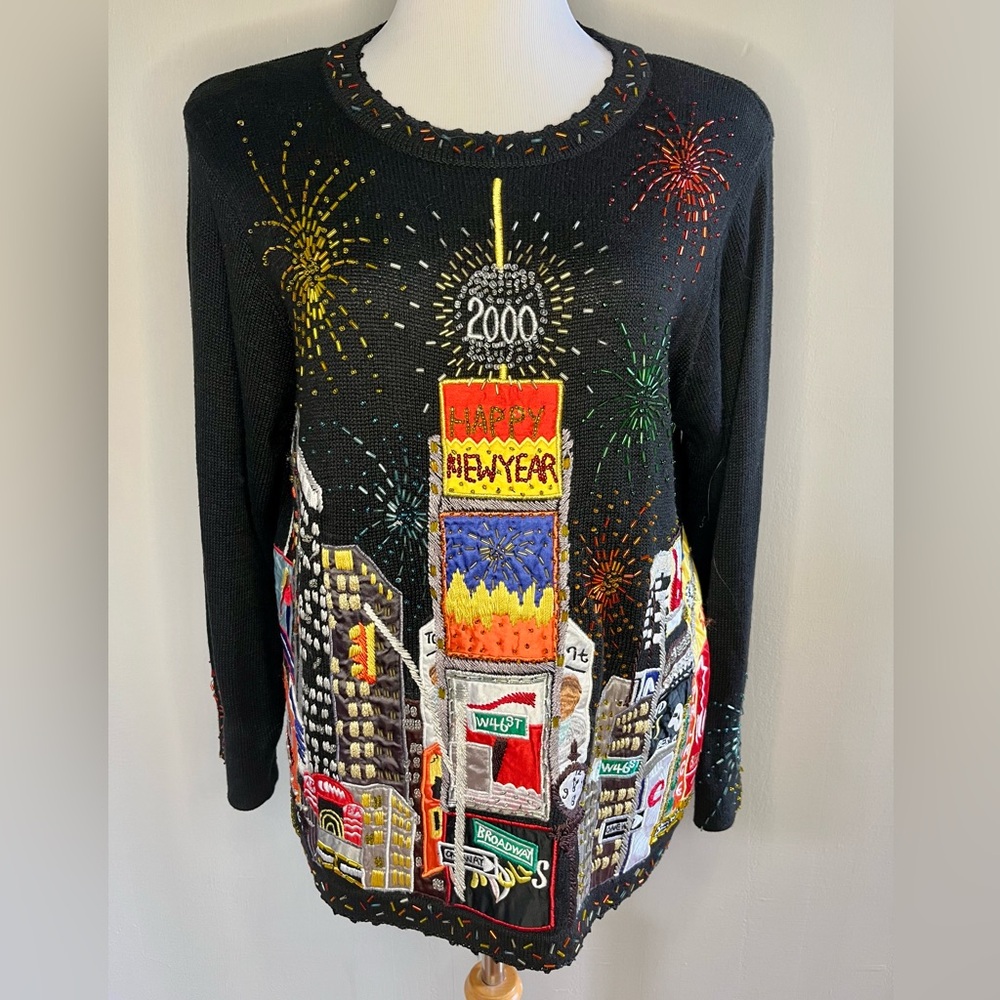 Vintage New Year’s Eve 2000 Time Square Ball Drop Sweater